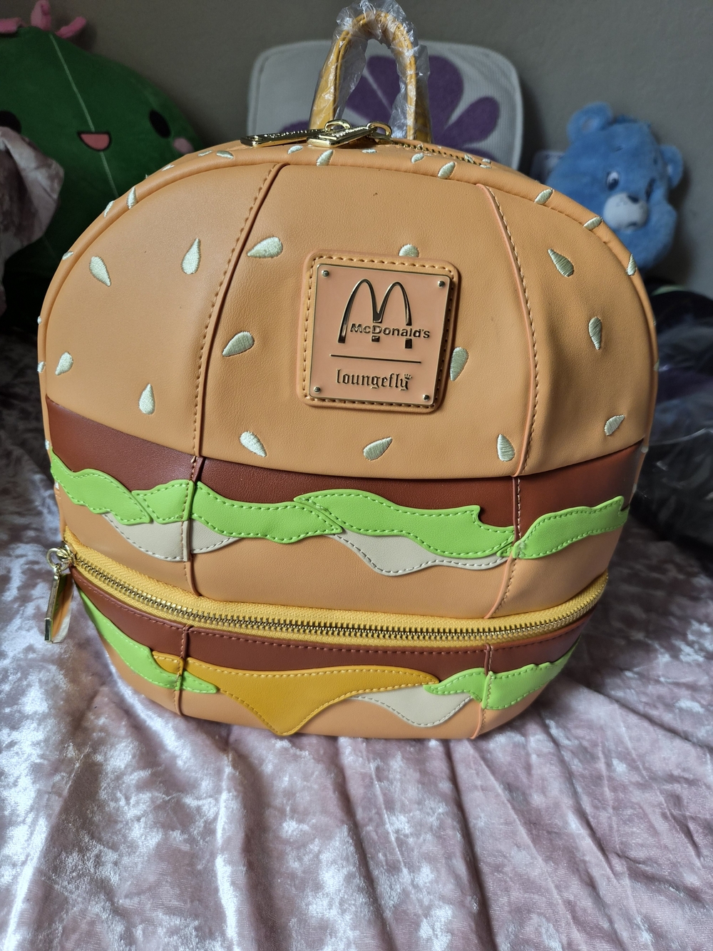 Loungefly Tan & Green Burger Mini Backpack